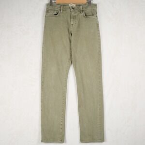 Baldwin Henley Slim Straight Jeans Mens 30 Olive Green Made in USA Denim Pants